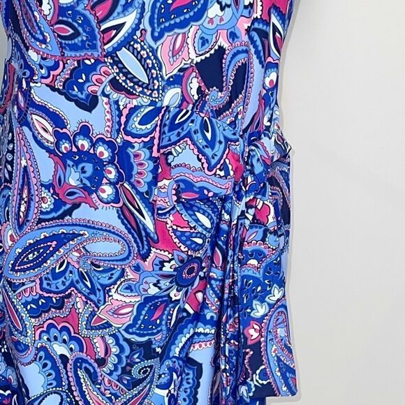 NWT Talbots Faux Wrap Paisley Jersey Shift Dress Plus Petite Womens 1XP - Picture 7 of 8